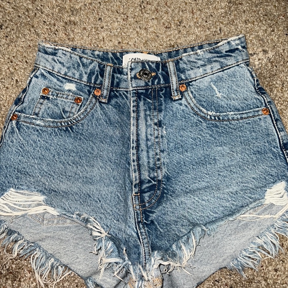 Zara High Waisted Jean Shorts